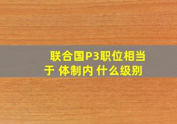 联合国P3职位相当于 体制内 什么级别